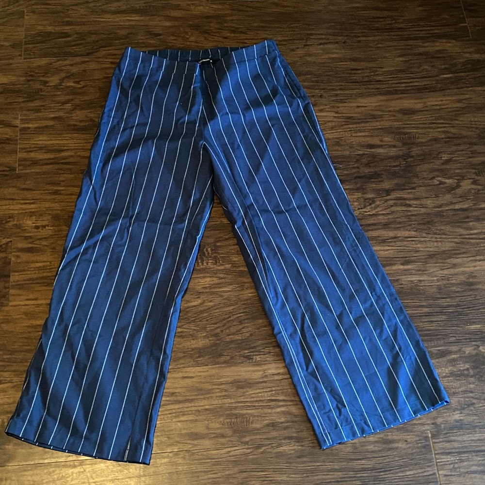 Lulumari Navy and White Striped Trousers